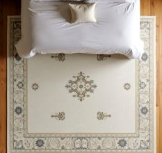 Handknotted Cream Beige Oushak Wool